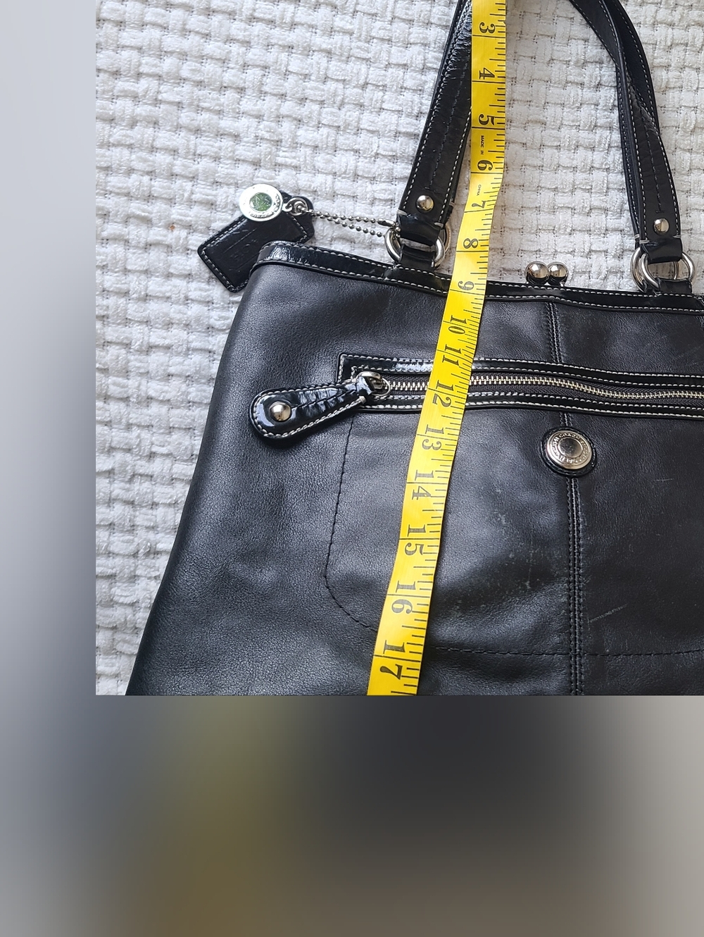 Coach Classic Black Leather Handbag - Picture 5 of 14